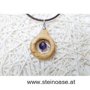 Anhänger Amethyst & Fliederholz - Made in AUSTRIA